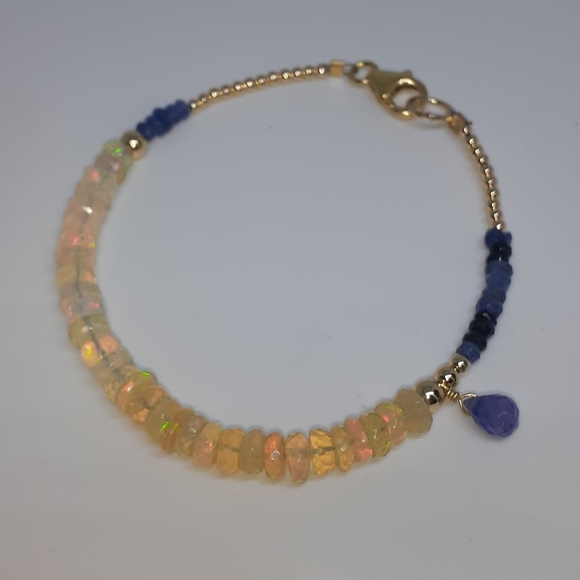 COPY - Opal( welo Ethiopian) blue sapphire tanzanite 24 k - Picture 2 of 8